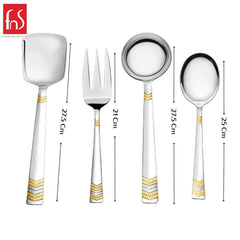 FnS RAGA 24 Karat Gold Plated Stainless Steel Serving set of 4