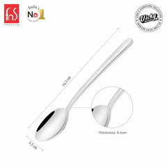 Chef Vicky Ratnani's Signature Collection By FnS Thames Stainless Steel Dessert Spoon 6 Pcs Set | Premium modern minimalism Handle Design Cutlery for Home, Dining & Kitchen