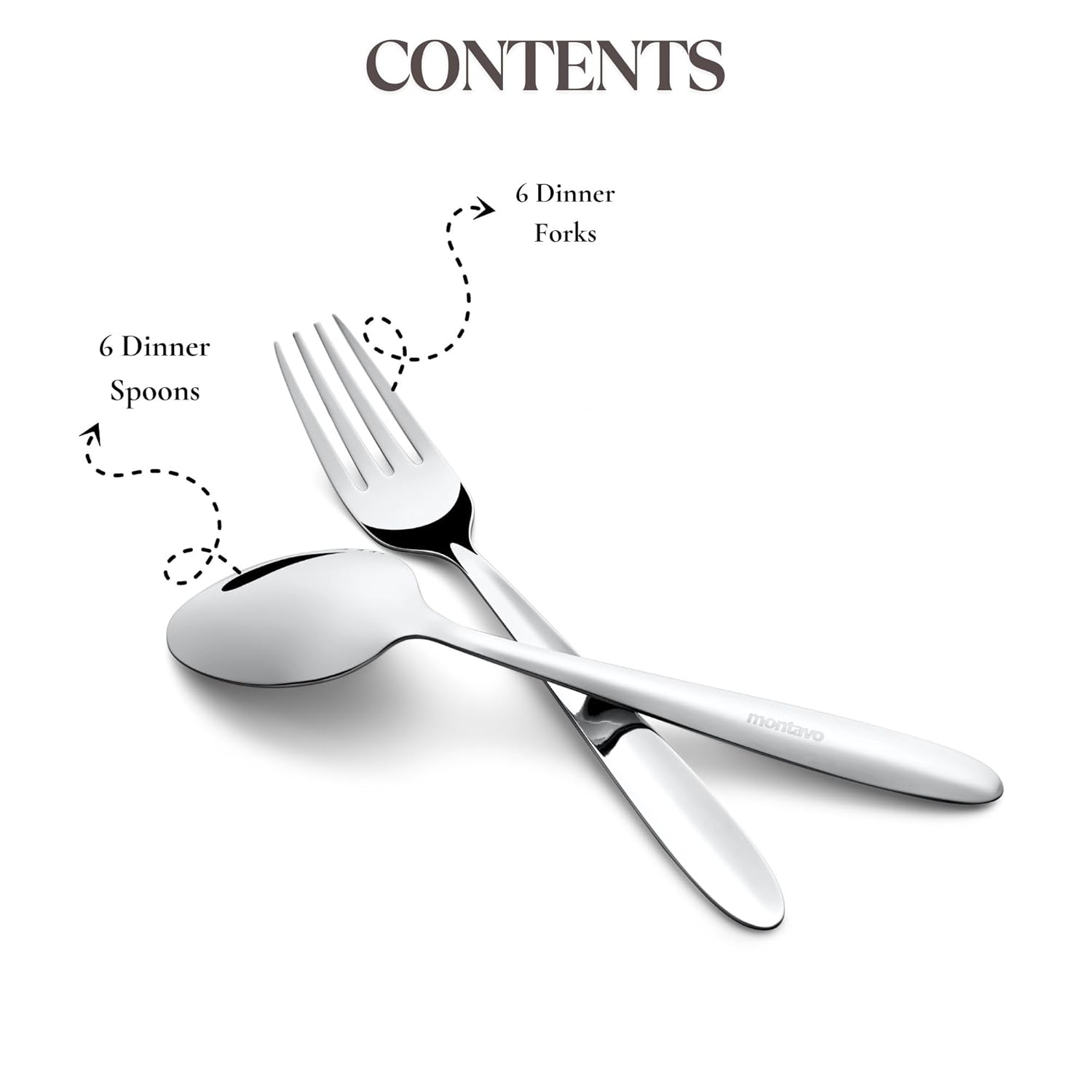 Montavo by FnS Sober 12 Pc Premium Stainless Steel Cutlery Set