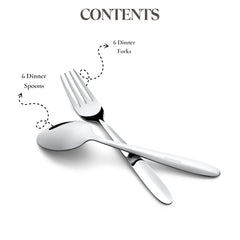 Montavo by FnS Sober 12 Pc Premium Stainless Steel Cutlery Set