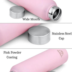 Montavo by FnS BlushBloom color Stainless Steel Water Bottle (Capacity 1 ltr)