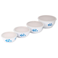 Montavo by FnS White Steel Serving Bowl Set of 4 Bowls (500 ml, 800 ml, 1300 ml, 2000 ml)