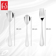 FnS Victoria Stainless Steel 18 PC Cutlery set with Hanging Stand