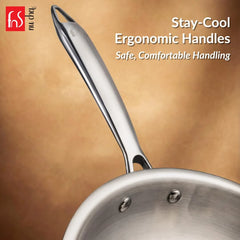 FnS NuChef Triply Stainless Steel Frypan 18 cm
