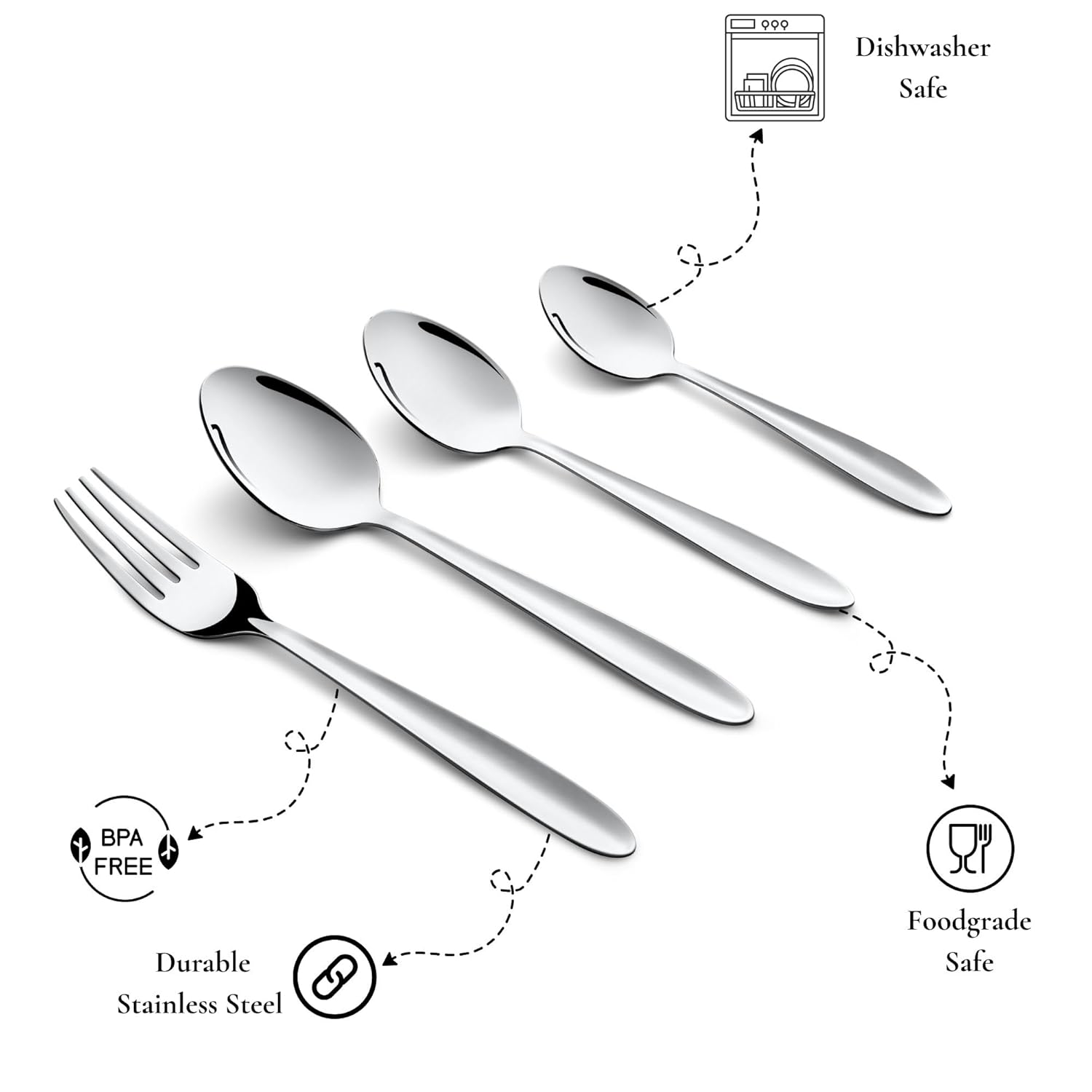 Montavo by FnS Sober Stainless Steel 24 Pcs Cutlery Set