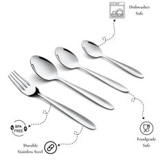 Montavo by FnS Sober Stainless Steel 24 Pcs Cutlery Set