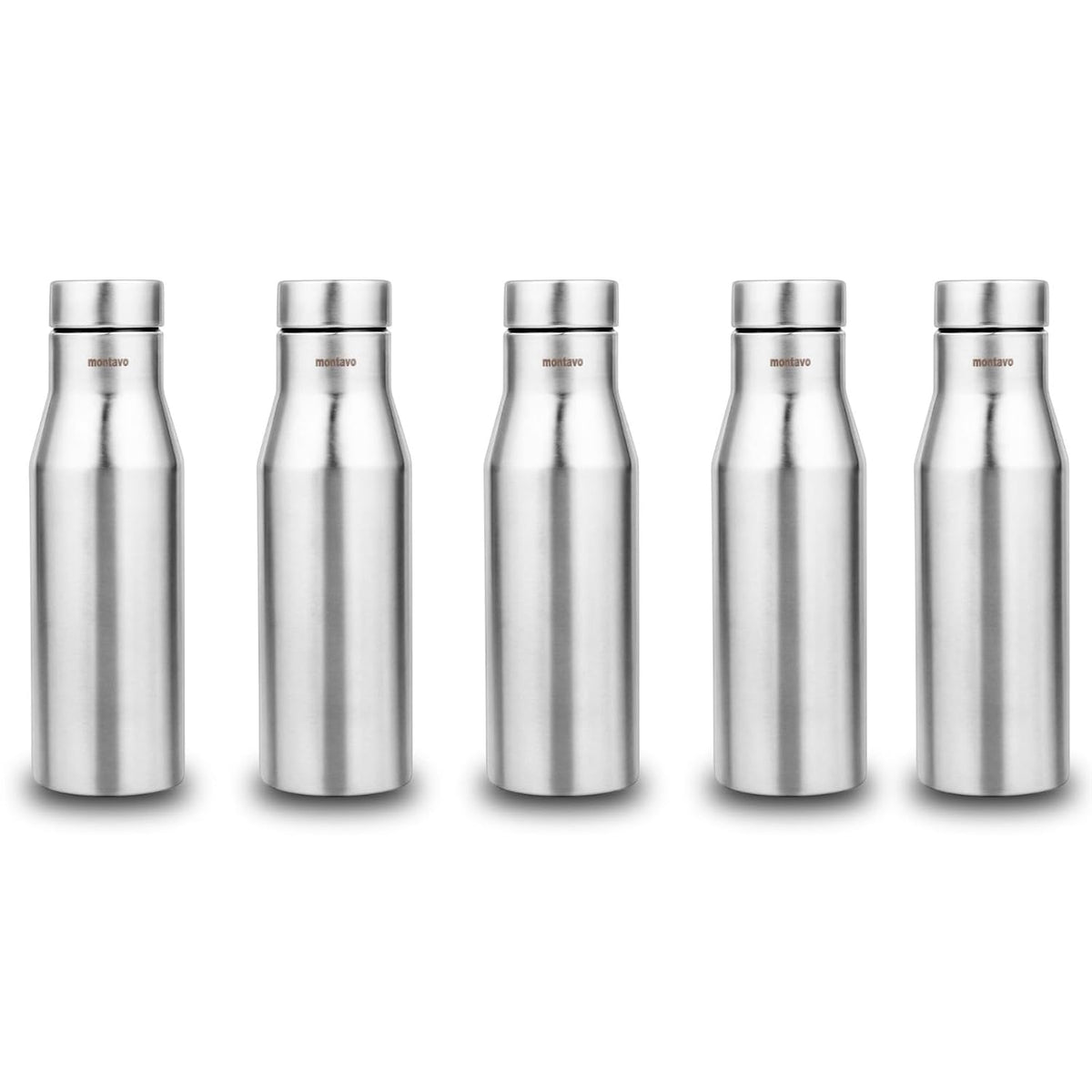 Montavo by FnS Aqua Stainless Steel Water Bottle Set of 5 (Capacity 1 ltr)
