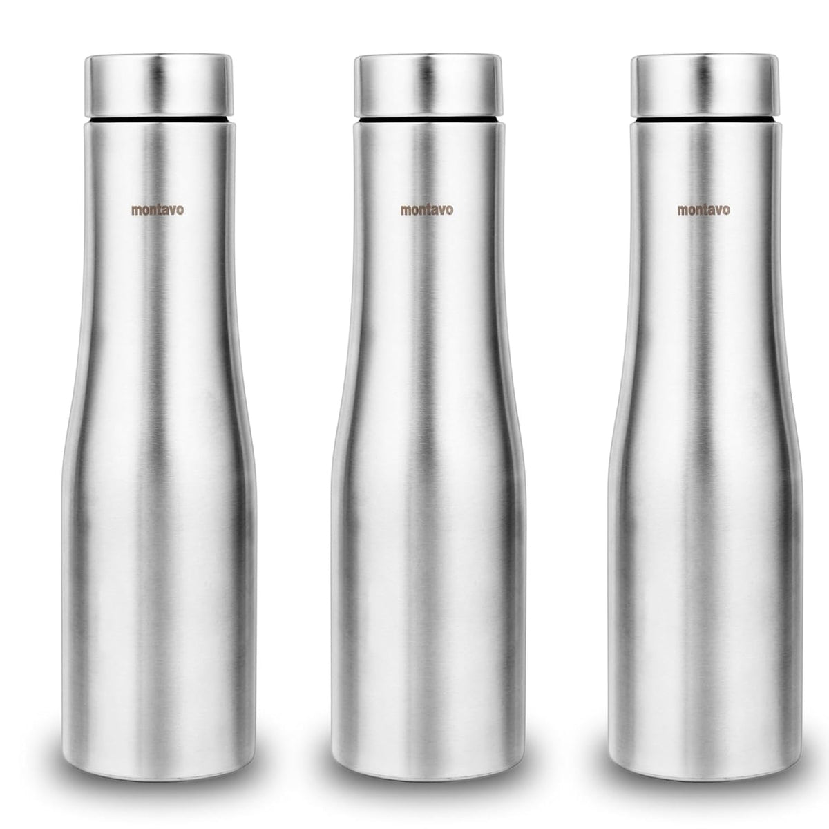 Montavo by FnS Purify Stainless Steel Water Bottle Set of 3 (Capacity 750 ml)