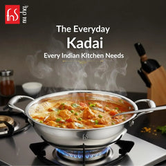 FnS NuChef Triply Stainless Steel Kadhai 32 cm