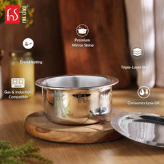 FnS NuChef Triply Stainless Steel Tope 28 cm