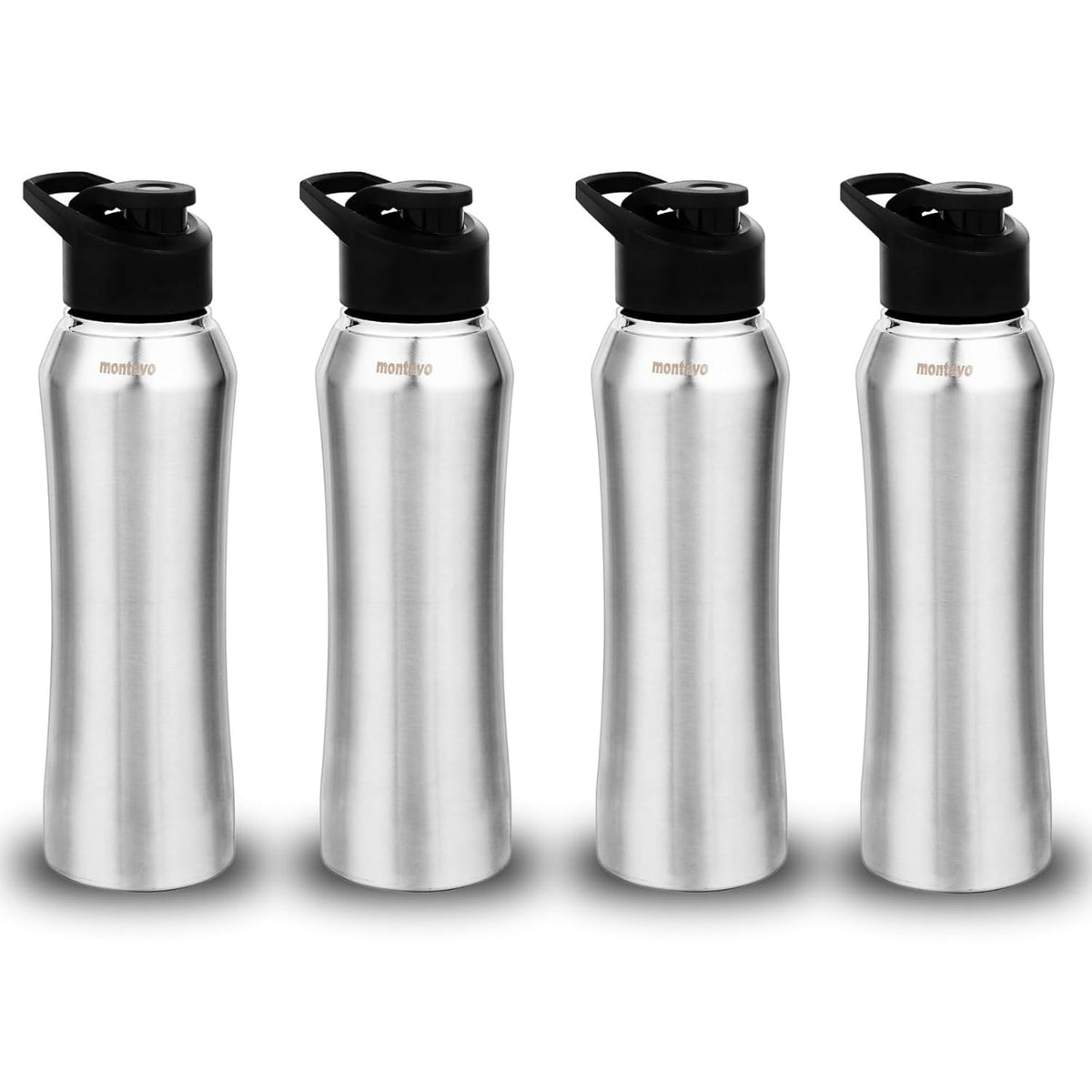 Montavo by FnS Reptide Stainless Steel Water Bottle Set of 4 (Capacity 1 ltr)