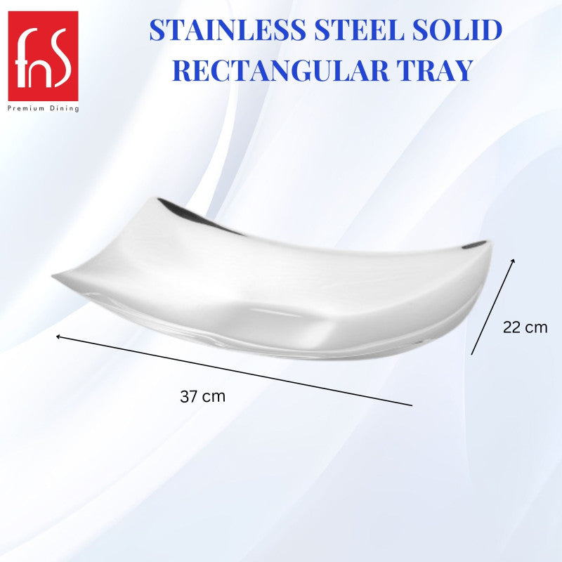 FnS Stainless Steel Rectangular Snack Platter Tray