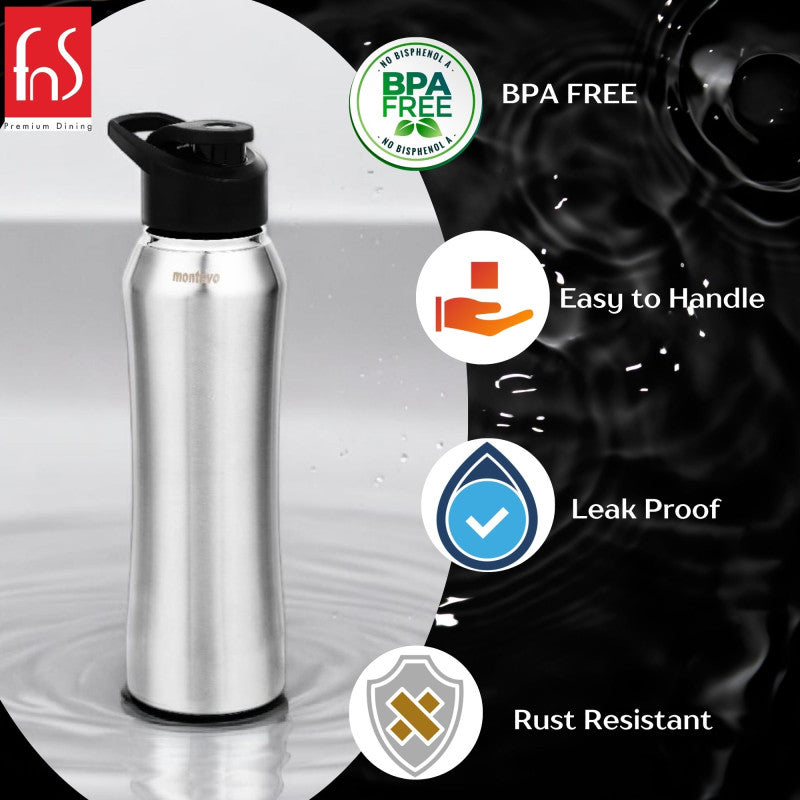 Montavo by FnS Reptide Stainless Steel Water Bottle Set of 2 (Capacity 1 ltr)