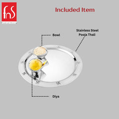 Fns Premium Stainless Steel Pooja thali Set