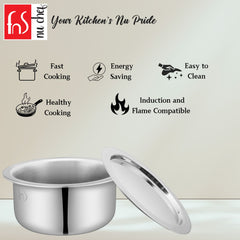 FnS NuChef Cookware Triply Tope 14 CM