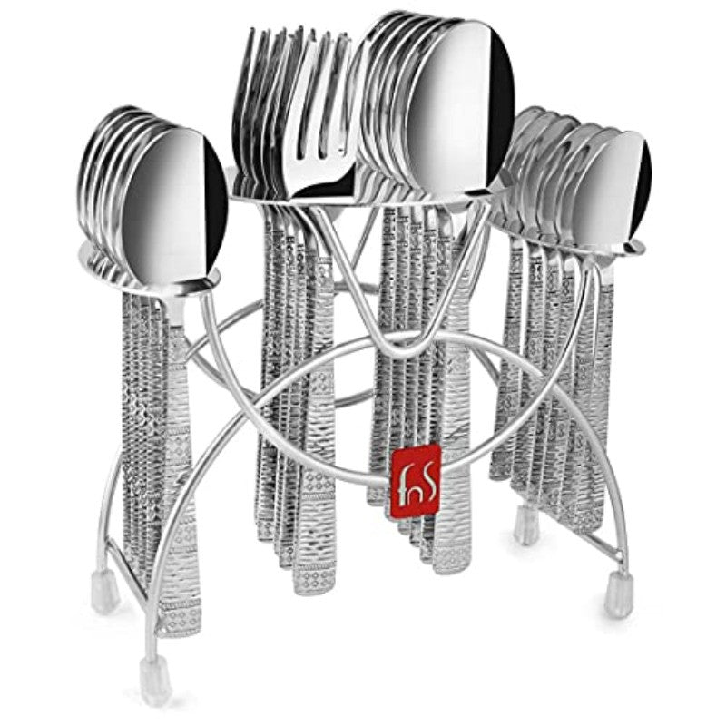 FnS Andora Stainless Steel 24 Pcs Cutlery set with Stand