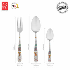 Chef Vicky Ratnani’s Signature Collection By FnS Wales Stainless Steel 18 Pcs Cutlery Set with Box Pack | 6 Dinner Spoons, 6 Dinner Forks, 6 Tea Spoons