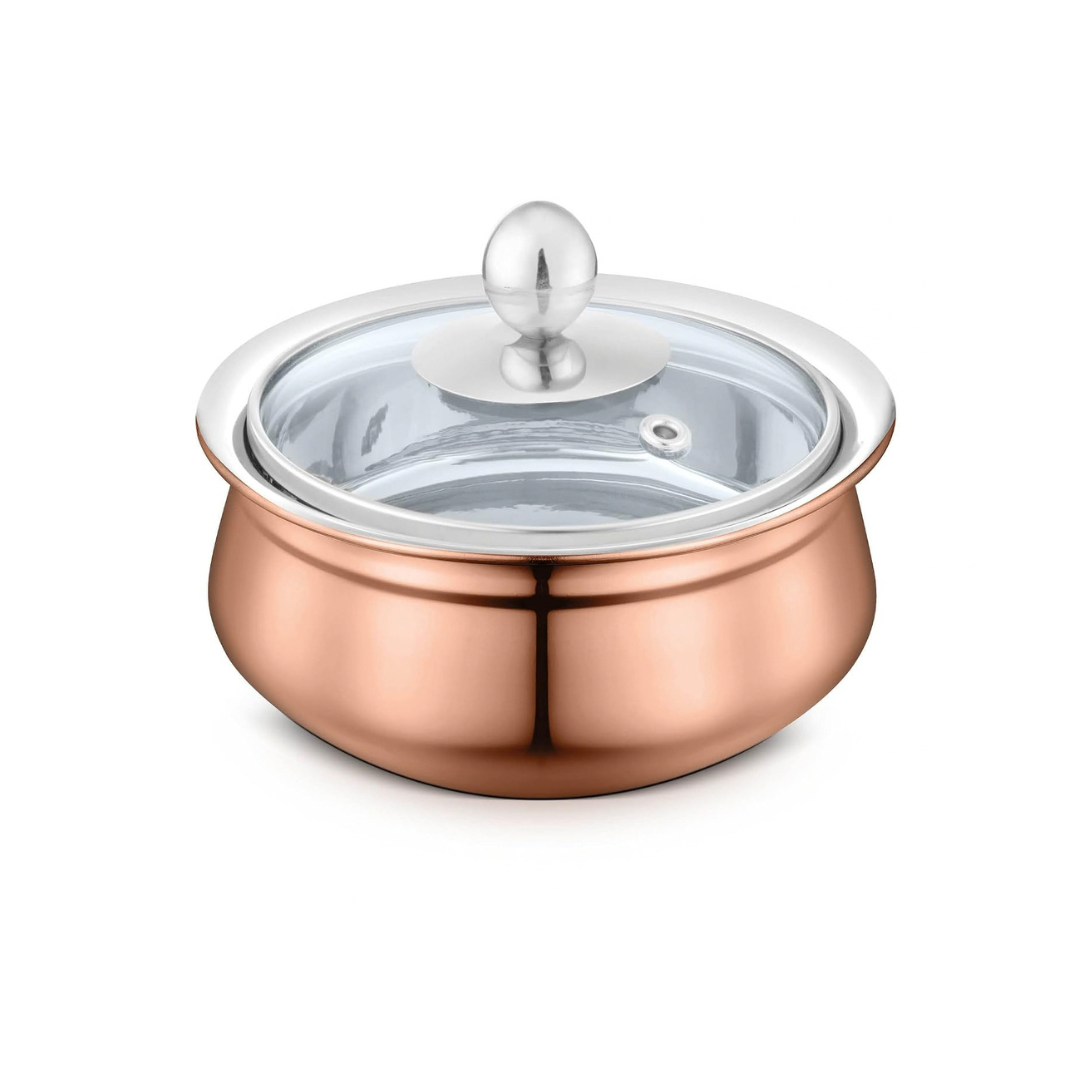 FnS Relish Stainless Steel Copper Finish with lid (Large) 750 ML