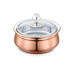 FnS Relish Stainless Steel Copper Finish with lid (Large) 750 ML