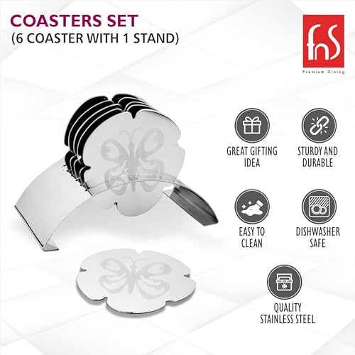 FnS Anemone Stainless Steel butterfly shape Coasters