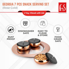 FNS Premium Stainless Steel Georgia Serving Set (Rose Gold)