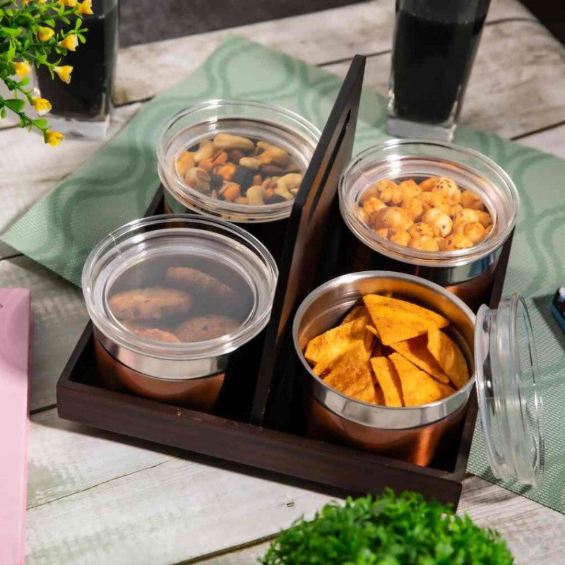 FnS Avila Revolving Snack Serving Set (Rose Gold)