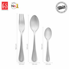 Chef Vicky Ratnani's Signature Collection By FnS Antico Stainless Steel 18 Pcs Cutlery Set with Box Pack | 6 Dinner Spoons, 6 Dinner Forks, 6 Tea Spoons | Premium classic elegance Handle Design Cutlery for Home, Dining & Kitchen