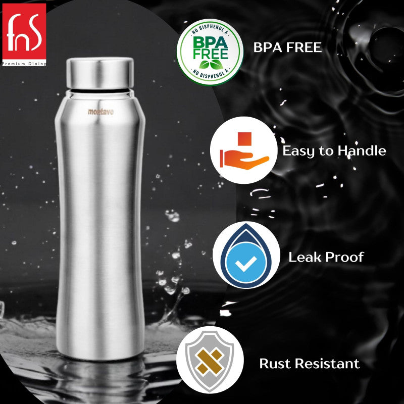 Montavo by FnS Oasis Stainless Steel Water Bottle Set of 4 (Capacity 1 ltr)