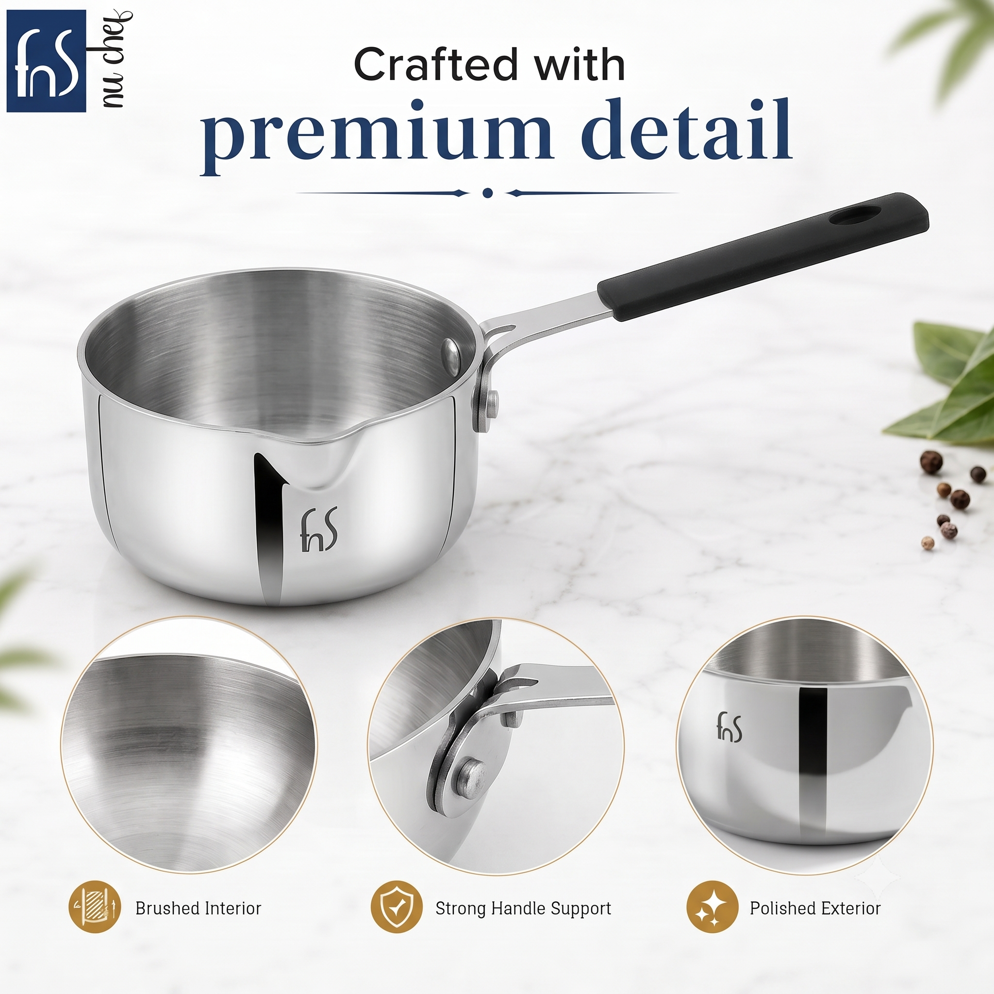 FnS Stainless Steel Mini Milk Pan 12 cm