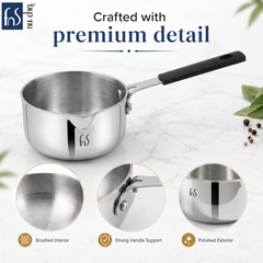 FnS Stainless Steel Mini Milk Pan 12 cm
