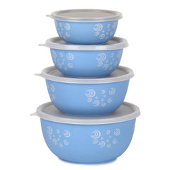 Montavo by FnS Sky Blue Steel Serving Bowl Set of 4 Bowls (500 ml, 800 ml, 1300 ml, 2000 ml)