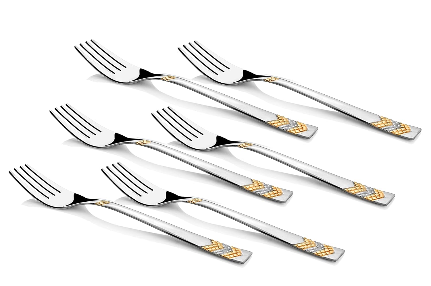 FnS RAGA 24 Karat Gold Plated 6 Pcs Dinner Fork Set