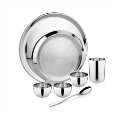 FnS Stainless Steel Dinner Thali 6 Pcs Set