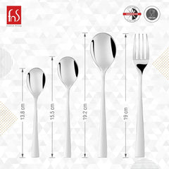 FnS Slim Line Stainless Steel 24 Pcs Cutlery Set with Hanging Stand