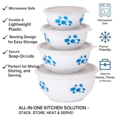 Montavo by FnS White Steel Serving Bowl Set of 4 Bowls (500 ml, 800 ml, 1300 ml, 2000 ml)