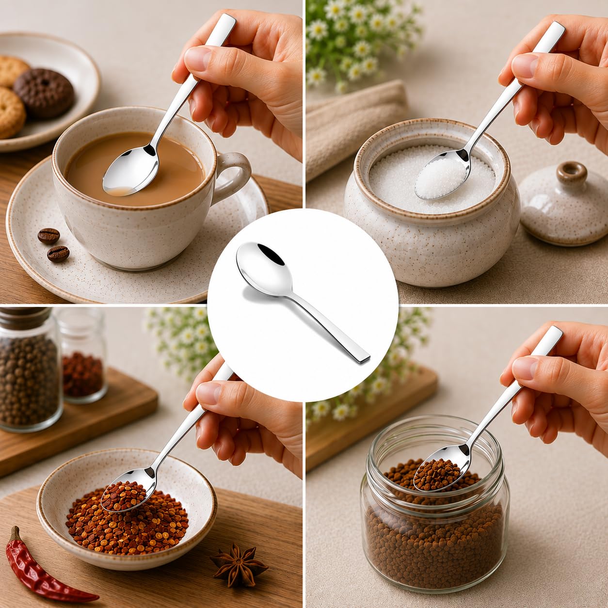 Montavo by FnS Trendz Stainless Steel 6 Pcs Tea Spoon Set