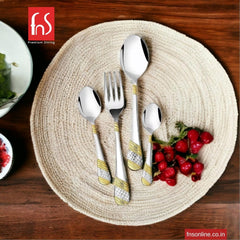 FnS Imperio 24 Karat Gold Plated 24 Pc Cutlery Set
