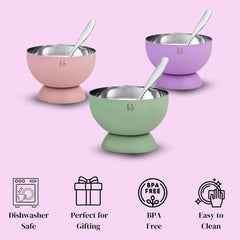 FnS Mellora Multi Color Dessert Bowl Set of 6 Bowl & Spoon for Ice Cream