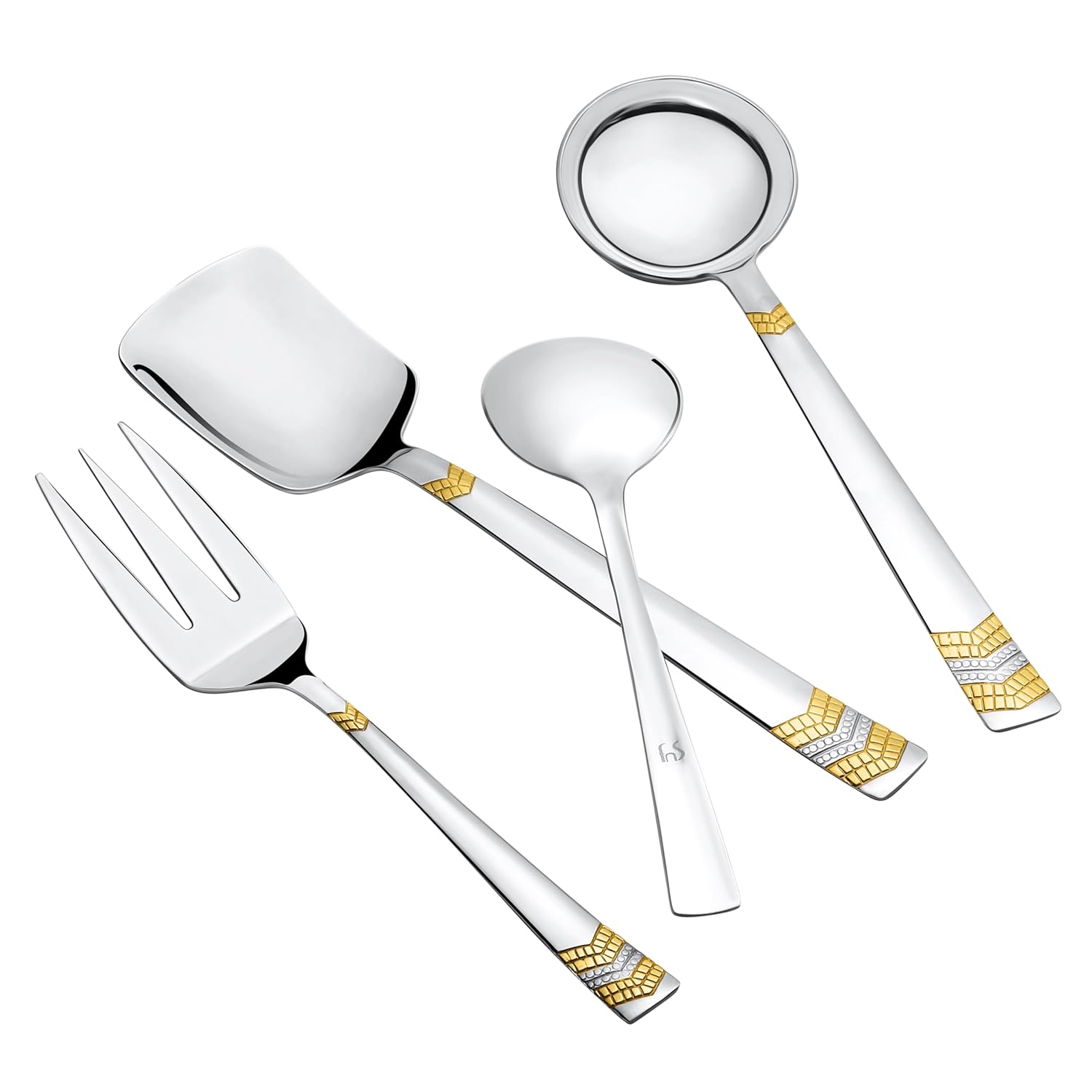 FnS RAGA 24 Karat Gold Plated Stainless Steel Serving set of 4