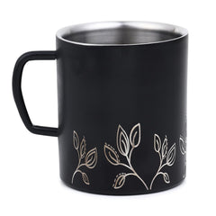 FnS Stainless Steel Coffee Mugs, with Laser Engraving Black (Set of 6)