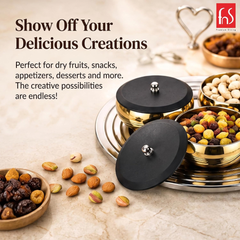 FnS Orbit 4-Pc Gold Stainless Steel Serving Set