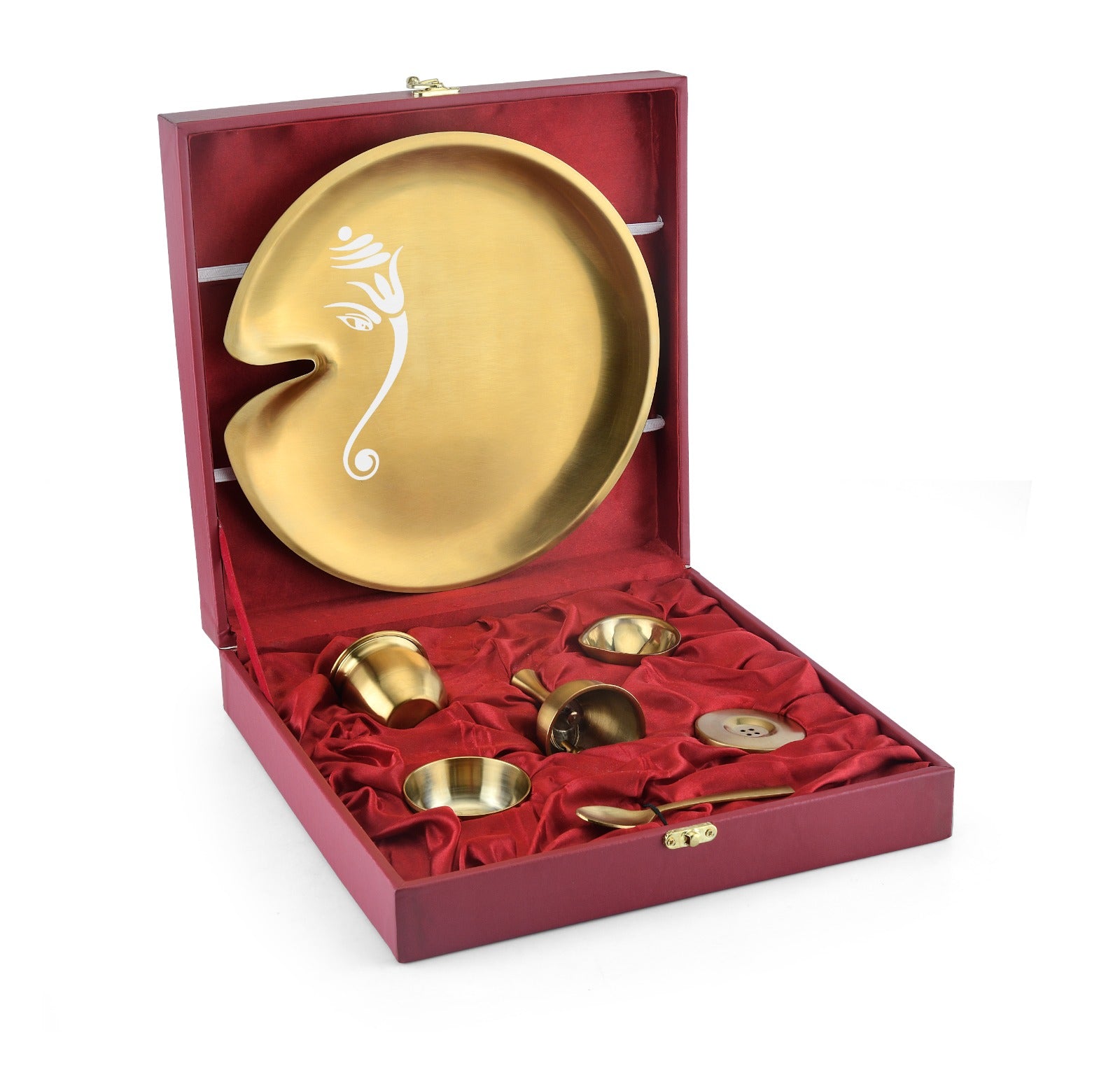FnS Mangalam 7-Pc Gold Stainless Steel Pooja Thali Set