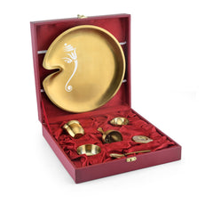FnS Mangalam 7-Pc Gold Stainless Steel Pooja Thali Set