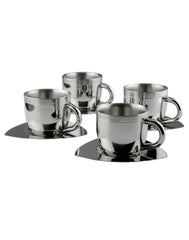 FnS Stainless Steel Tea Cup and Saucer Set