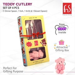 FnS Stainless Steel 4 Pcs Kids Cutlery Set