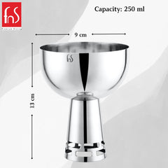 FnS Basil Stainless Steel Bowls Set of 6- Silver