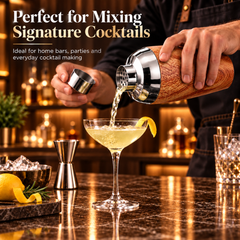FnS Wooden Finish Stainless Steel Cocktail Shaker 650 ml
