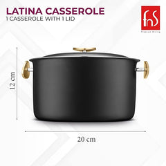 FnS Latina Stainless Steel Casserole (1600 ml)