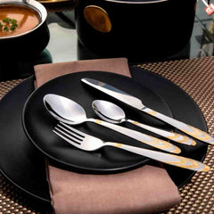 Montavo by FnS Magna 24 Karat Gold Plated 24 Pcs Cutlery Set with Hanging Stand