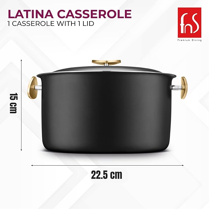 FnS Latina Stainless Steel Casserole (3000 ml)